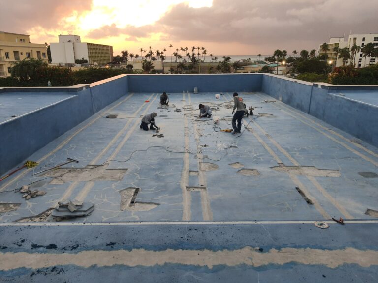 Impermeabilización con poliurea y acabado poliaspártico: vaso de piscina – registro de obra 2, Aruba