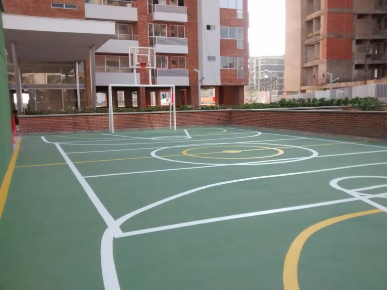 Recubrimiento de cancha deportiva: cancha deportiva – registro de obra 2, Barranquilla