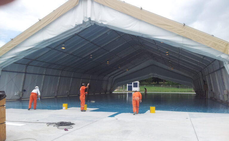 Piso epóxico con demarcación en un hangar de aviación de Melgar (Tolima) – foto 3