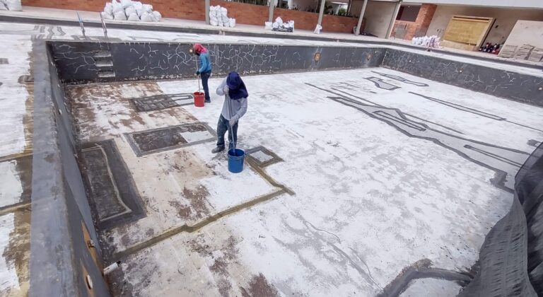Impermeabilización con poliurea en caliente: vaso de piscina – registro de obra 7, Barranquilla