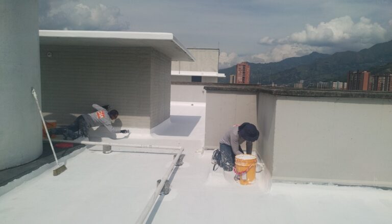 Impermeabilización acrílica reforzada (BUR): cubierta – registro de obra 3, Bello