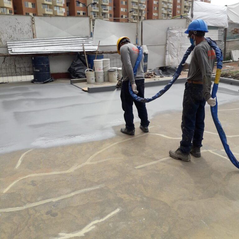 Impermeabilización de parqueadero con poliurea: parqueadero – registro de obra 7, Bogotá