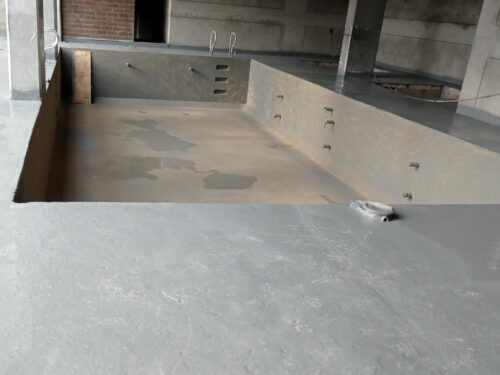 Impermeabilización con poliurea en caliente: vaso de piscina – vista general, Medellín