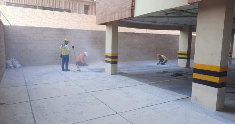 Impermeabilización de parqueadero con poliurea: parqueadero – registro de obra 2, Barranquilla