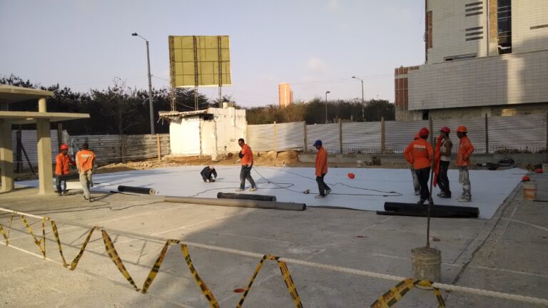 Impermeabilización con membrana PVC: plataforma – registro de obra 1, Barranquilla