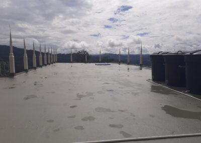 Impermeabilización de cubierta con poliurea junto a tanques de agua, GSA Ingeniería