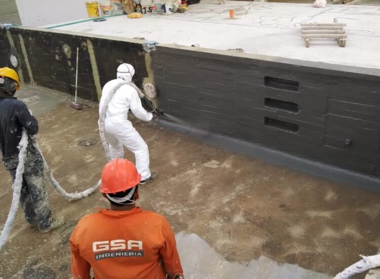 Impermeabilización con poliurea en caliente: vaso de piscina – registro de obra 5, Barranquilla