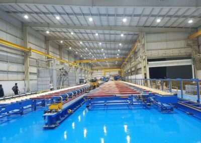 Vista general del piso epóxico industrial terminado por GSA Ingeniería en planta de Barranquilla
