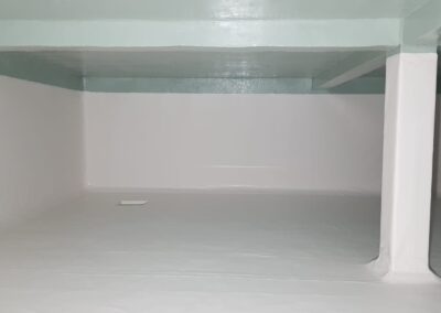 Interior de tanque con membrana PVC terminada por GSA Ingeniería